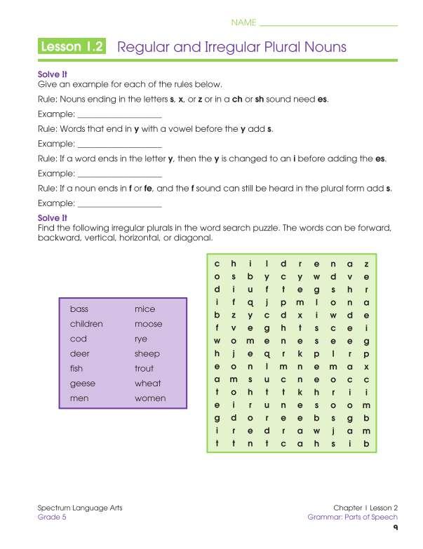 Spectrum Language Arts Workbook, Grade 5
