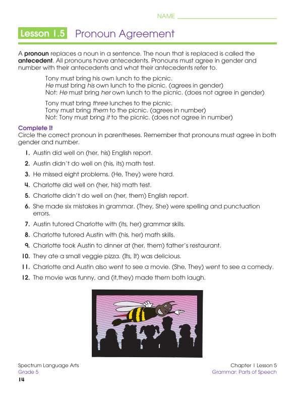 Spectrum Language Arts Workbook, Grade 5