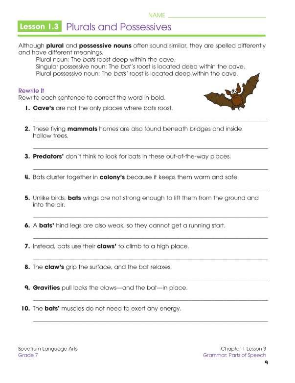 Spectrum Language Arts Workbook, Grade 7