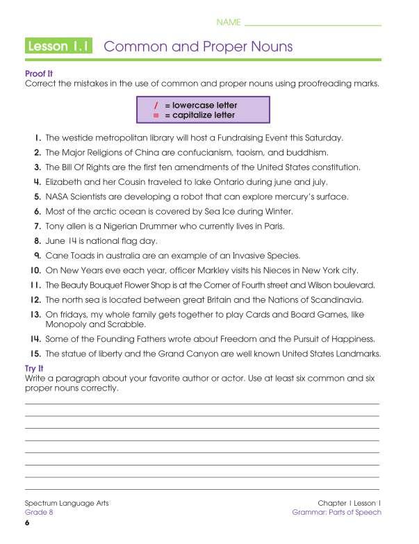 Spectrum Language Arts Workbook, Grade 8