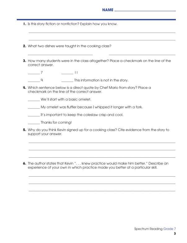 Spectrum Reading Workbook, Grade 7