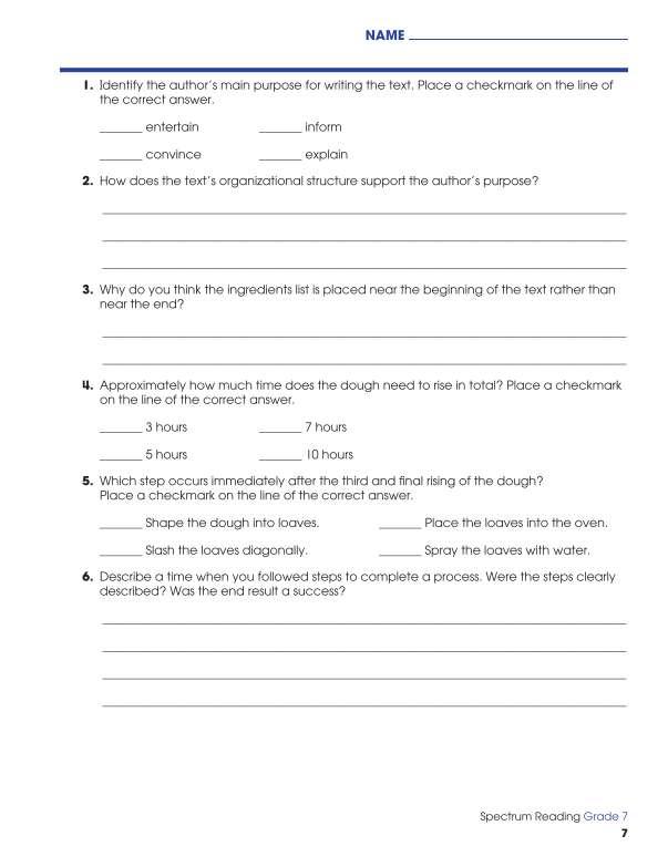 Spectrum Reading Workbook, Grade 7
