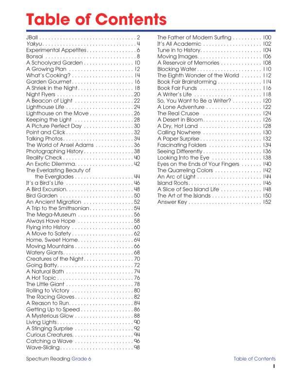 Spectrum Reading Workbook, Grade 6
