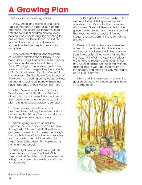 Spectrum Reading Workbook, Grade 6
