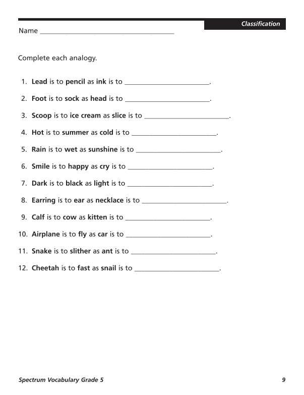 Spectrum Vocabulary Workbook, Grade 5