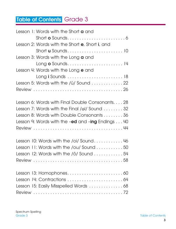 Spectrum Spelling Workbook, Grade 3
