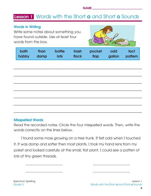 Spectrum Spelling Workbook, Grade 3