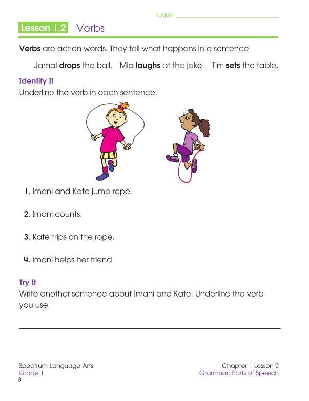 Spectrum Language Arts Workbook, Grade 1