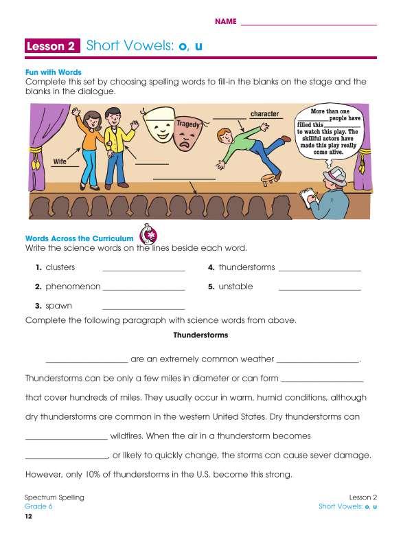 Spectrum Spelling Workbook, Grade 6