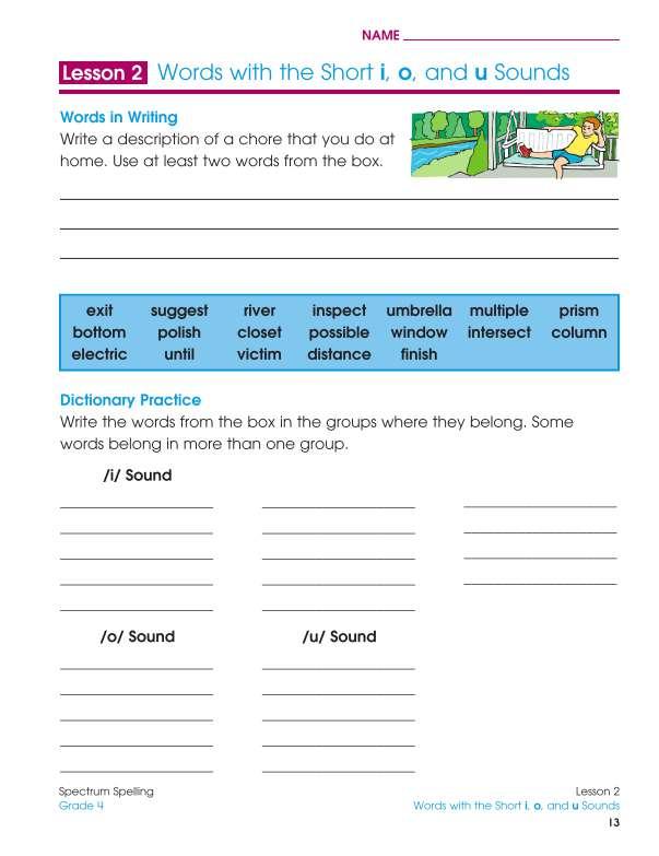 Spectrum Spelling Workbook, Grade 4