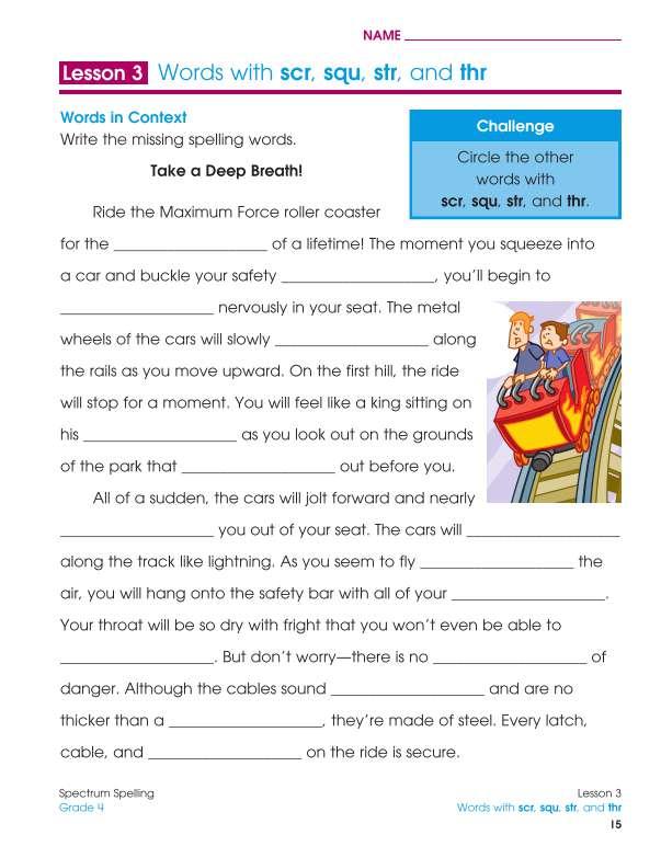 Spectrum Spelling Workbook, Grade 4