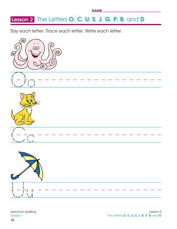 Spectrum Spelling Workbook, Grade 1