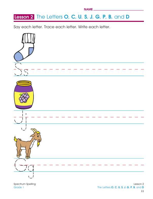 Spectrum Spelling Workbook, Grade 1