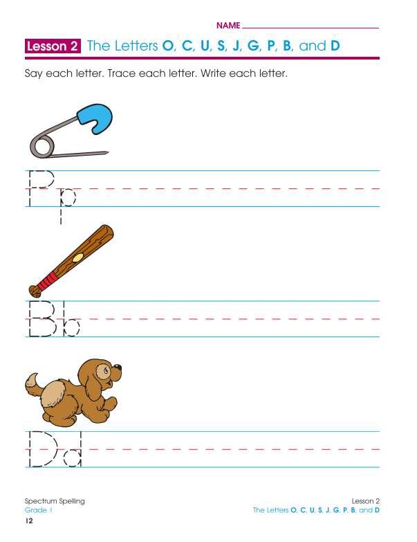 Spectrum Spelling Workbook, Grade 1