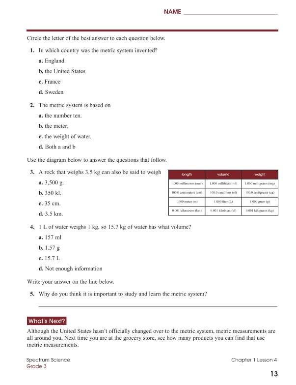 Spectrum Science Workbook, Grade 3