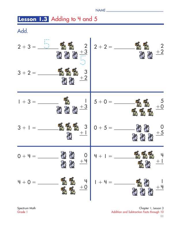 Spectrum Math Workbook, Grade 1