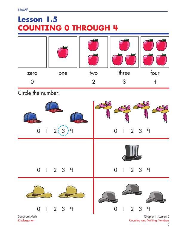 Spectrum Math Workbook, Grade K