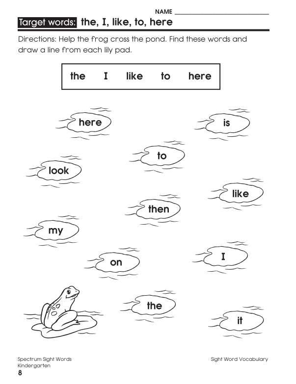 Spectrum Sight Words Workbook, Grade K