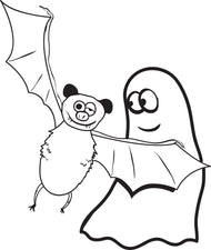 FREE Printable Ghost and Bat Coloring Page for Kids