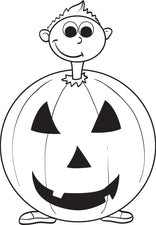 Pumpkin Costume Halloween Coloring Page