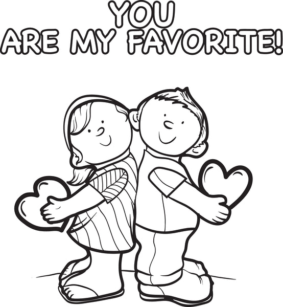 Printable Valentine's Day Couple Coloring Page for Kids #2 – SupplyMe