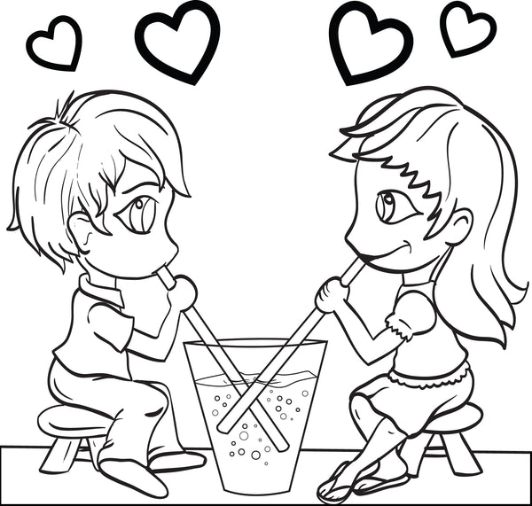 Printable Valentine's Day Couple Coloring Page for Kids #3 – SupplyMe