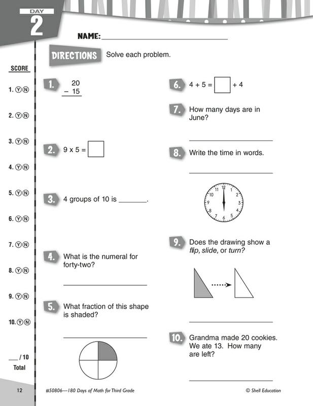 180 Days Of Math Gr 3