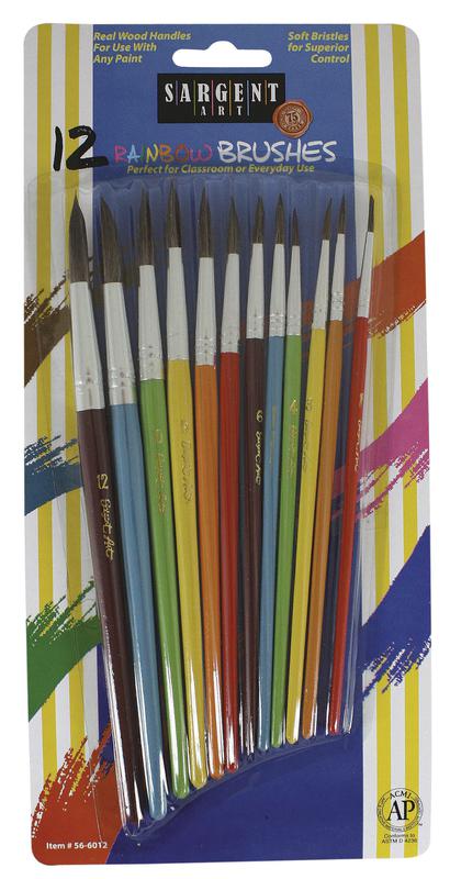 12 Count Natural Hair Rainbow Brush Assortment