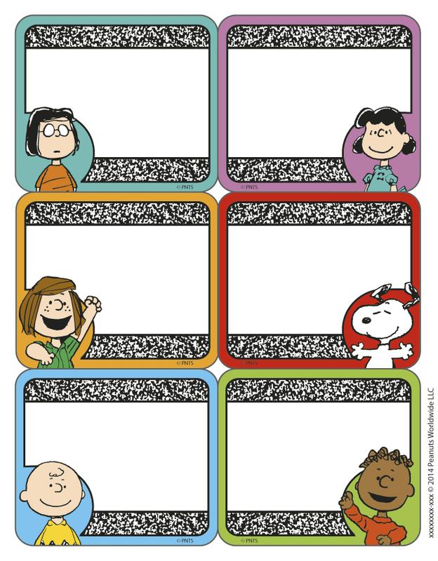 Peanuts® Composition Label Stickers