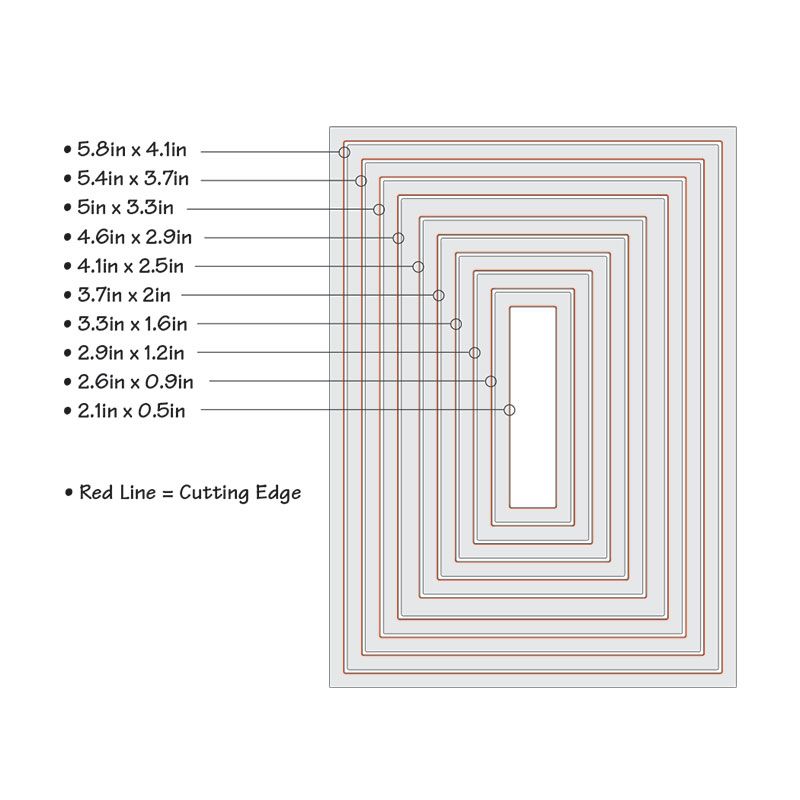 Sizzix Framelits Dies Rectangles #2 (discontinued)