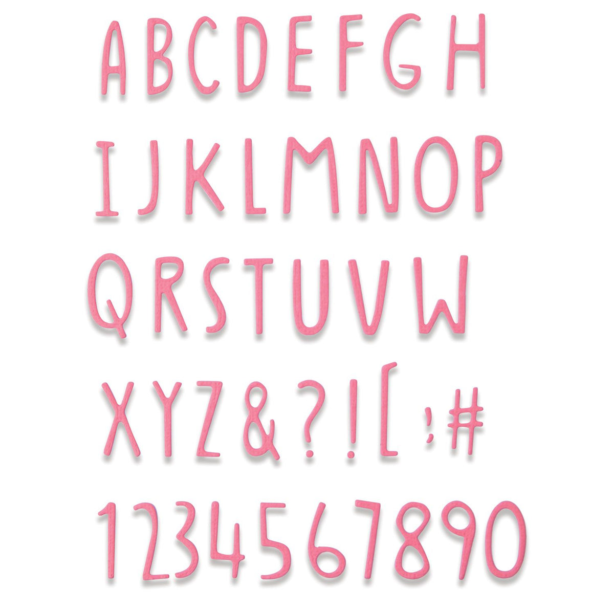 Sizzix Thinlits Dies Hand Drawn Alphabet by Jenna Rushforth (discontinued)