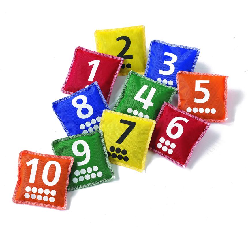 Number & Dot Bean Bags, Set of 10