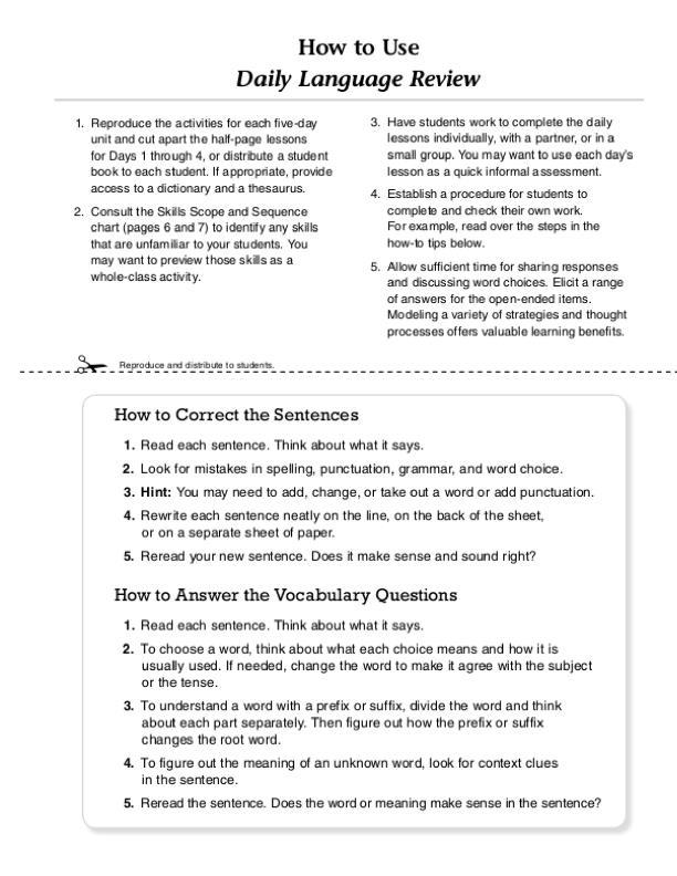 Daily Language Review, Grade 4