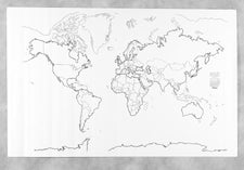 Learning Walls® World Map, 48" x 72"