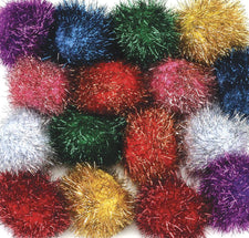 Glitter Poms - 40 Pieces - 1"