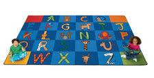 A to Z Animals Alphabet Circle Time Classroom Rug, 8'4" x 13'4" Rectangle