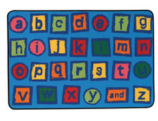 Alphabet Blocks KID$ Value Discount Classroom Carpet, 4' x 6' Rectangle