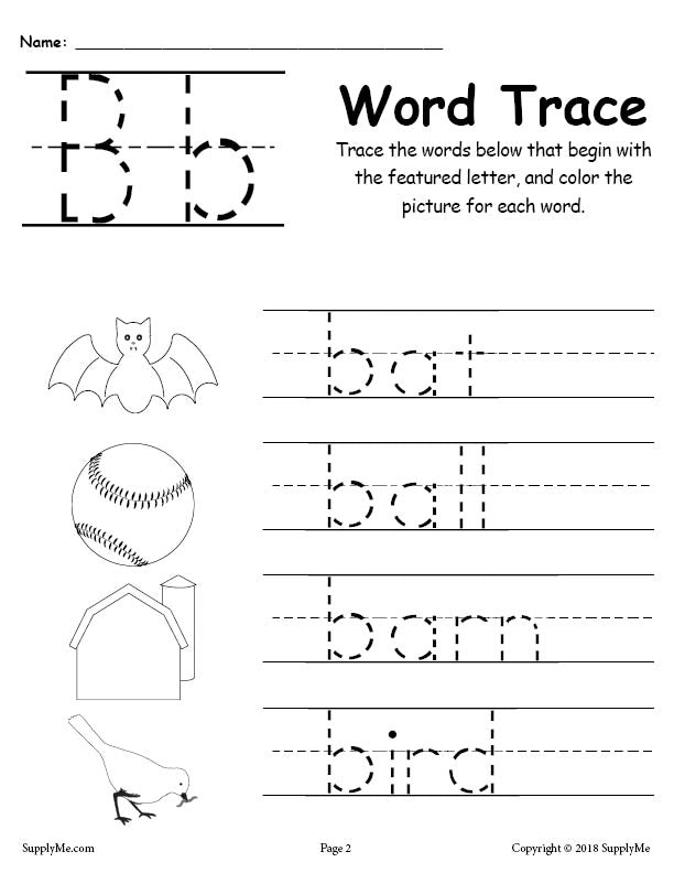 26 Alphabet Word Tracing Worksheets!
