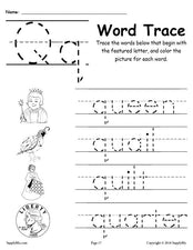 Letter Q Words - Alphabet Tracing Worksheet