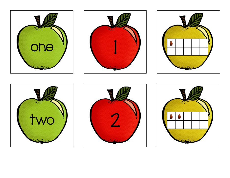 FREE Printable Apple Math Cards