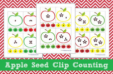 Apple Math Centers - Apple Seed Clip Counting
