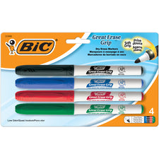 BIC Great Erase Dry Erase Fine Point Markers 4 Pack Low Odor