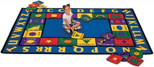 Bilingual Alphabet & Shapes Classroom Rug, 8'4" x 11'8" Rectangle