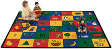 Blocks of Fun Alphabet & Numbers Classroom Rug, 4'5" x 5'10" Rectangle