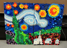 Use Recycled Bottle Caps to Create A Mural!