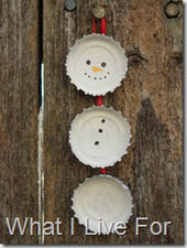 Bottle Cap Snowmen