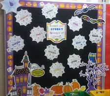 Spooky Spiders! - Math & Literacy Halloween Bulletin Board