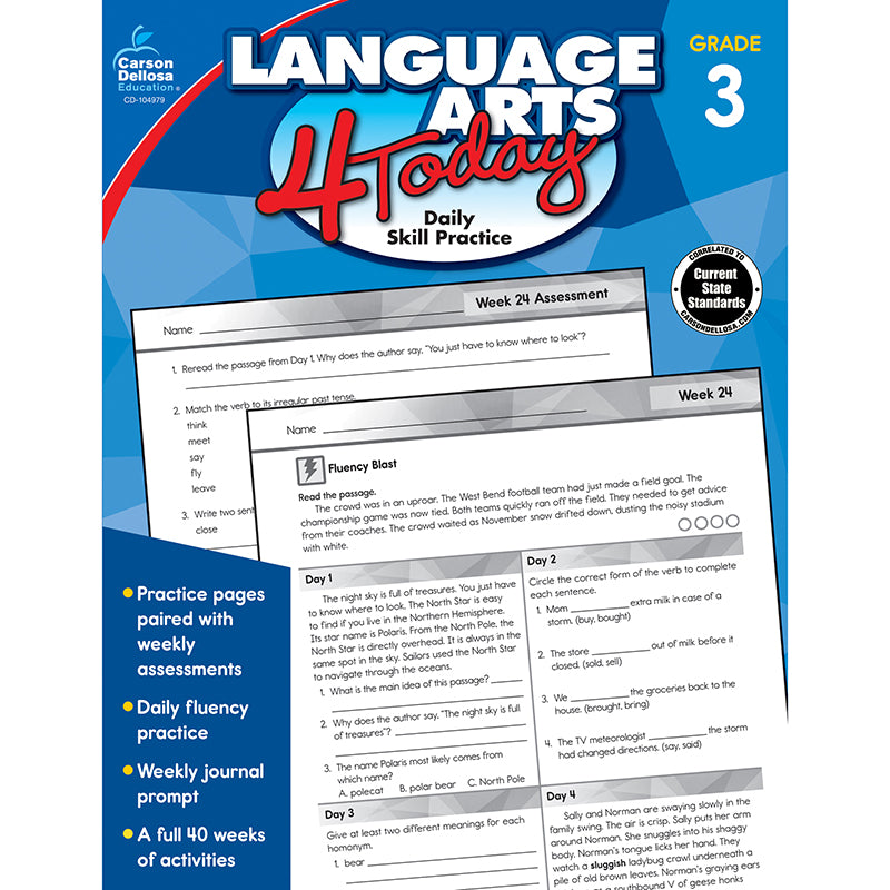 Language Arts 4 Today Workbook, Grade 3