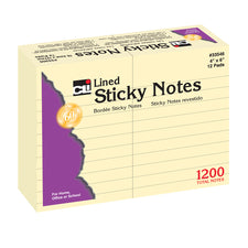 Sticky Notes, 4" x 6" Lined Yellow 