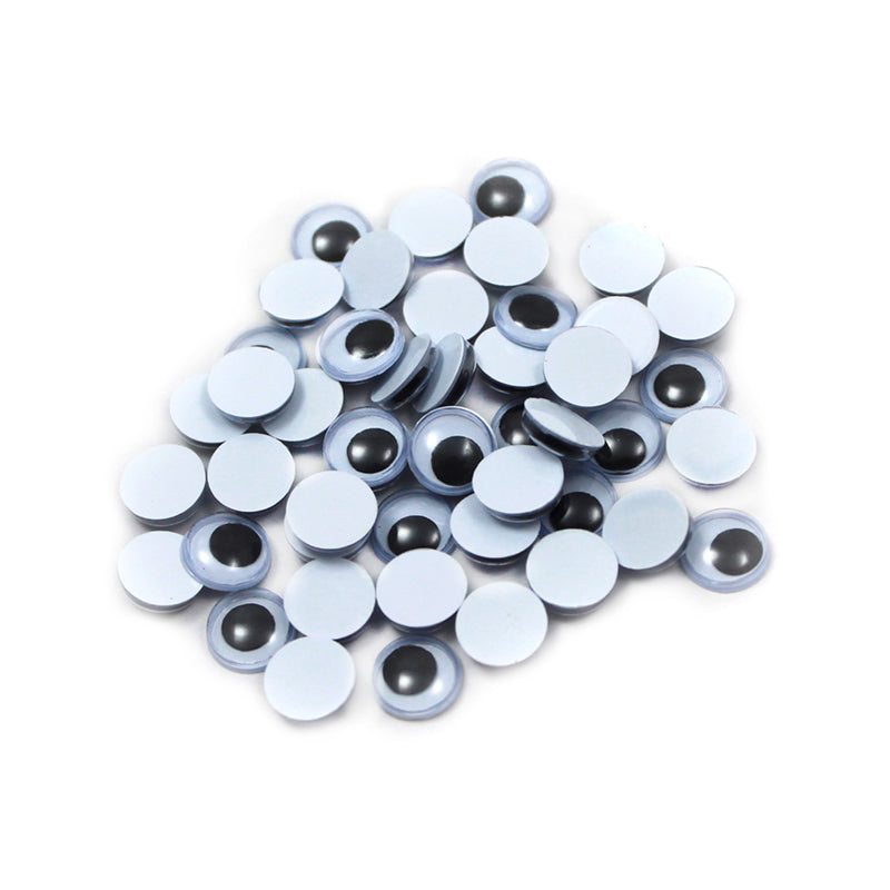 Wiggle Eyes, 7mm Round, Black